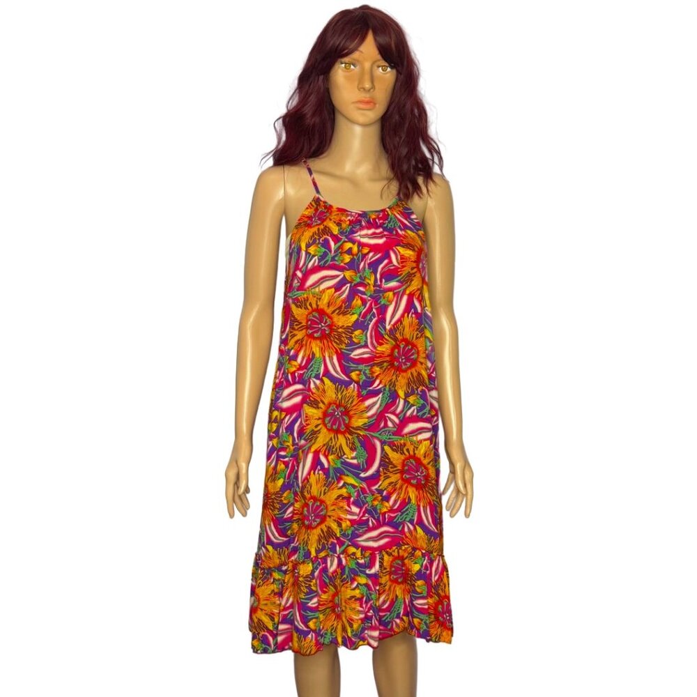 Back from Bali Tropical Floral  Sun Dress Size L/XL